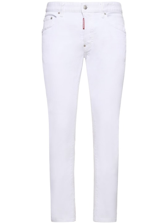 Dsquared2: 16cm Jeans aus Baumwolldenim „Skater Bull“ - Weiß - men_0 | Luisa Via Roma