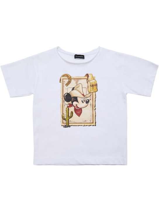 Monnalisa: Bedrucktes T-Shirt aus Baumwolljersey - Weiß - kids-boys_0 | Luisa Via Roma