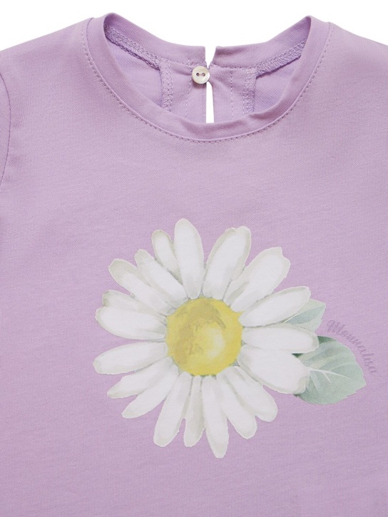 Monnalisa: Printed cotton jersey t-shirt - Light Purple - kids-girls_1 | Luisa Via Roma