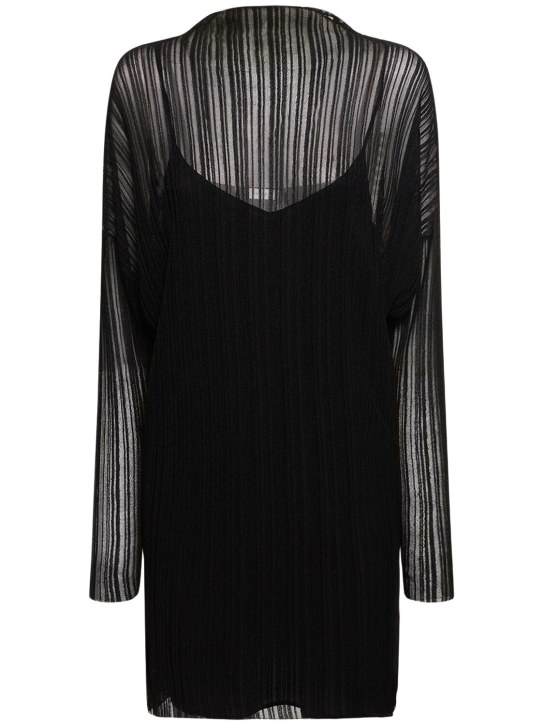 ANINE BING: Clare viscose blend mini dress - Black - women_0 | Luisa Via Roma