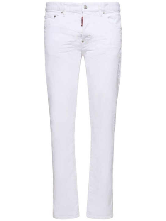 Dsquared2: Jeans de denim de algodón - Blanco - men_0 | Luisa Via Roma
