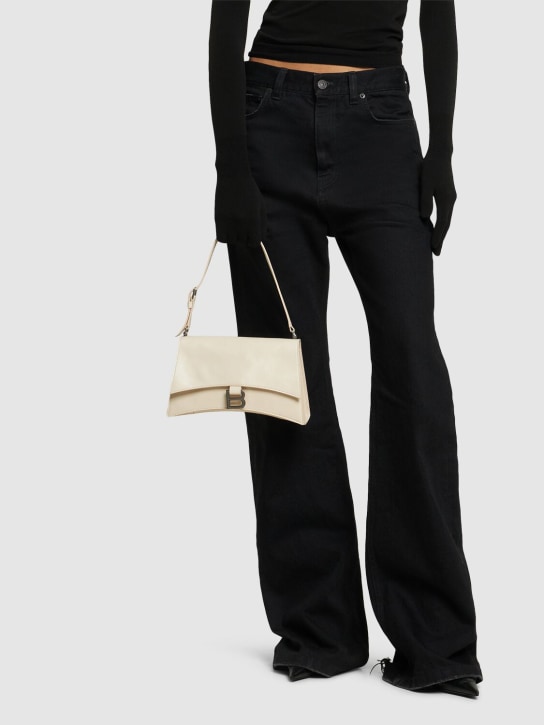 Balenciaga: Small Crush Sling leather shoulder bag - Ecru - women_1 | Luisa Via Roma