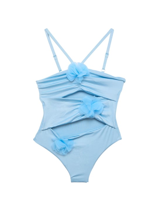 Monnalisa: Lycra one piece swimsuit - Açık Mavi - kids-girls_0 | Luisa Via Roma
