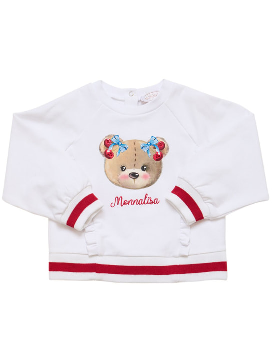 Monnalisa: Sweatshirt mit Logodruck - Weiß - kids-girls_0 | Luisa Via Roma