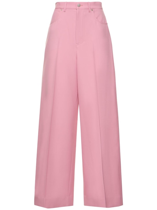 Gucci: Pleated wool wide pants - Dream Candy - women_0 | Luisa Via Roma