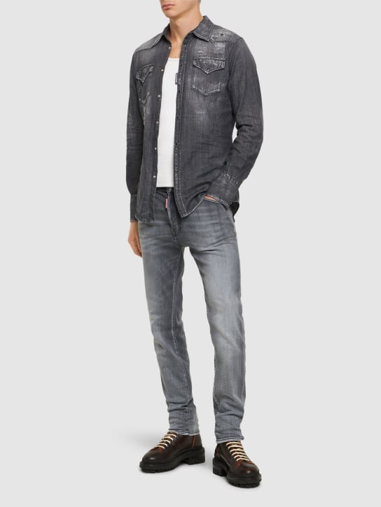 Dsquared2: Cool Guy stretch cotton denim jeans - Black - men_1 | Luisa Via Roma