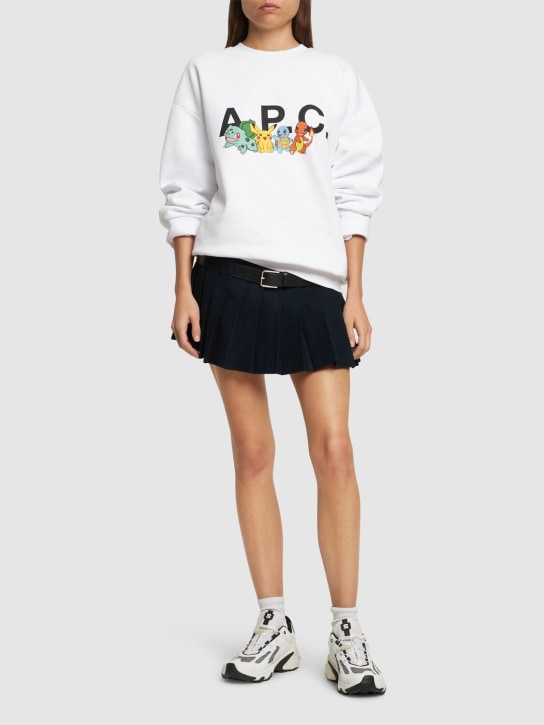 A.P.C.: Baumwoll-Sweatshirt „A.P.C. x Pokémon“ - Weiß - women_1 | Luisa Via Roma