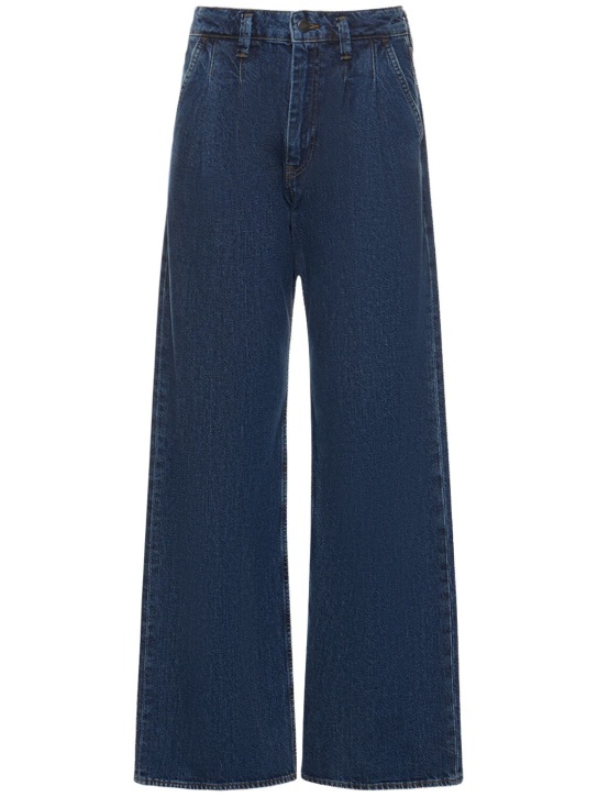ANINE BING: Jeans aus Baumwolldenim mit weitem Bein „Carrie“ - Blau - women_0 | Luisa Via Roma