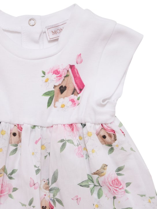Monnalisa: Cotton jersey dress w/diaper cover - Beyaz - kids-girls_1 | Luisa Via Roma