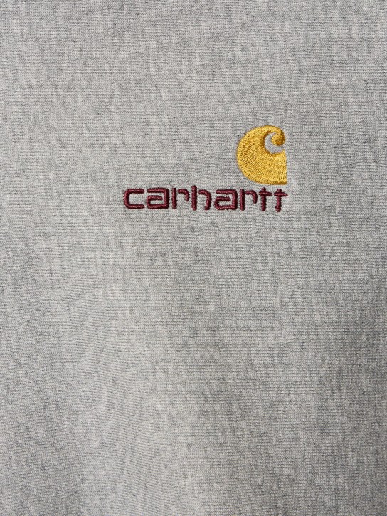 Carhartt WIP: Sweat-shirt à col ras-du-cou American Script - Gris Bruyère - men_1 | Luisa Via Roma