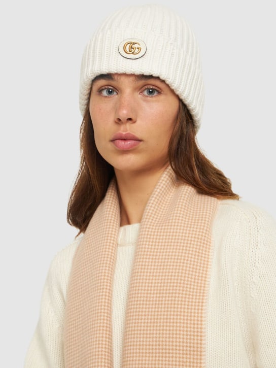 Gucci: Cappello in lana e cashmere - Avorio - women_1 | Luisa Via Roma