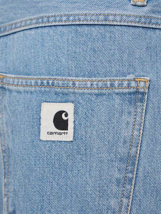 Carhartt WIP: Brandon cotton denim jeans - Light Blue - women_3 | Luisa Via Roma