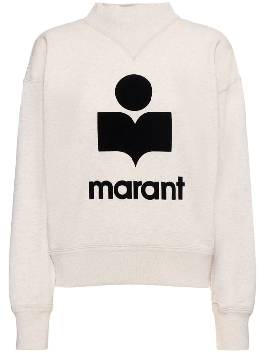 Marant Etoile: Pullover aus Baumwollmischung mit Logo „Moby“ - Naturfarben - women_0 | Luisa Via Roma