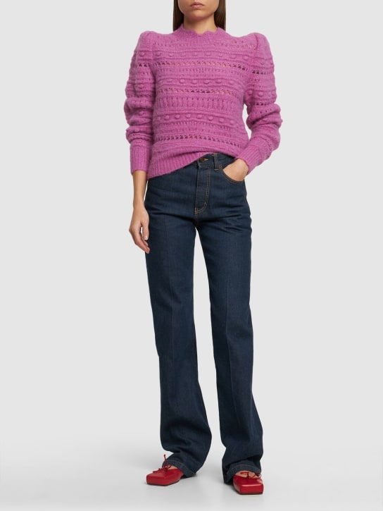 Marant Etoile: Adleri rib knit wool blend sweater - Pink - women_1 | Luisa Via Roma