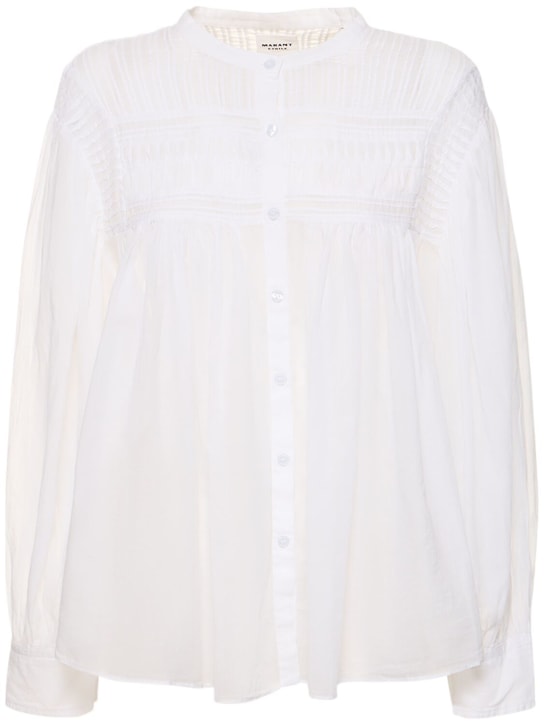 Marant Etoile: Camicia Plalia in cotone - Bianco - women_0 | Luisa Via Roma