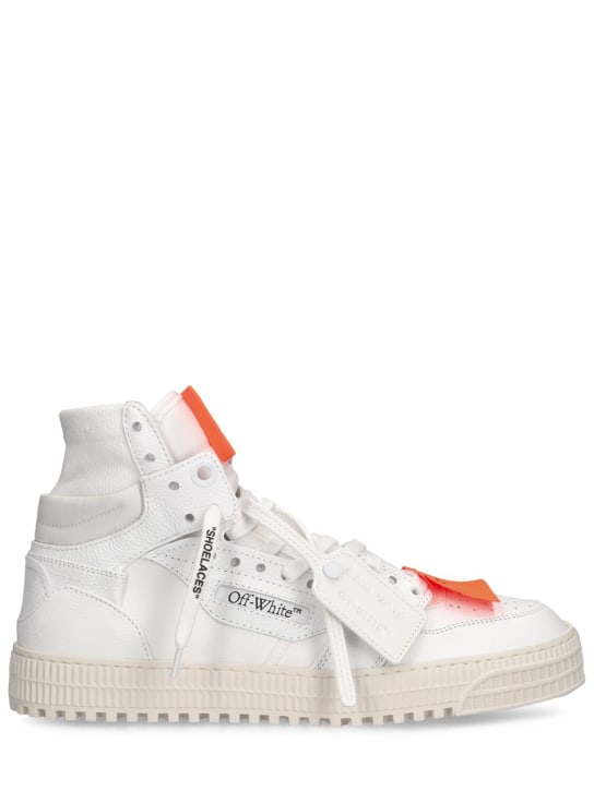 Off-White: Sneakers en cuir 3.0 Off Court 20 mm - Blanc/Orange - women_0 | Luisa Via Roma