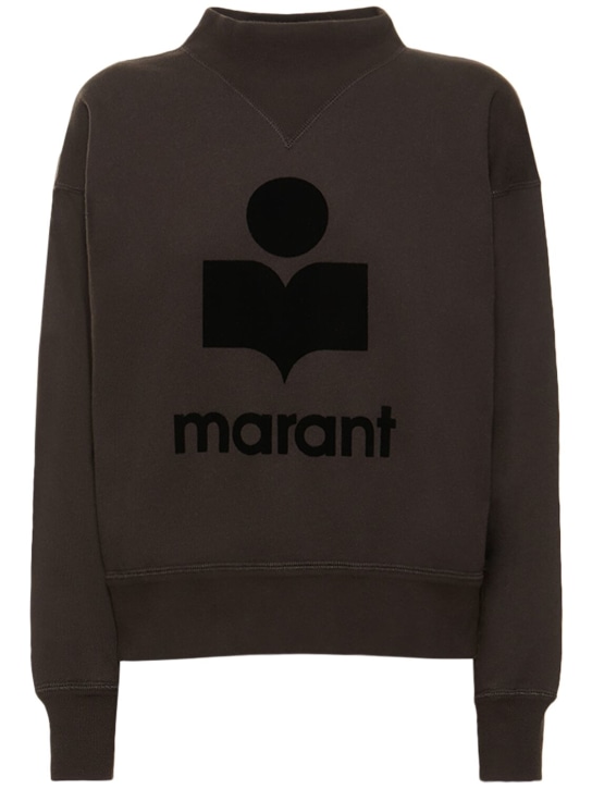Marant Etoile: Moby 로고 코튼 혼방 스웨트셔츠 - 흐린 블랙 - women_0 | Luisa Via Roma
