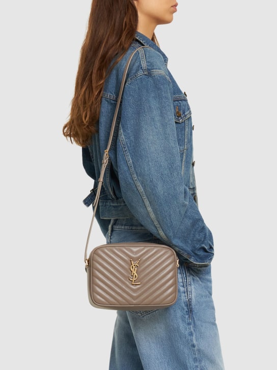Saint Laurent: Medium Lou leather camera bag - Greyish Brown - women_1 | Luisa Via Roma