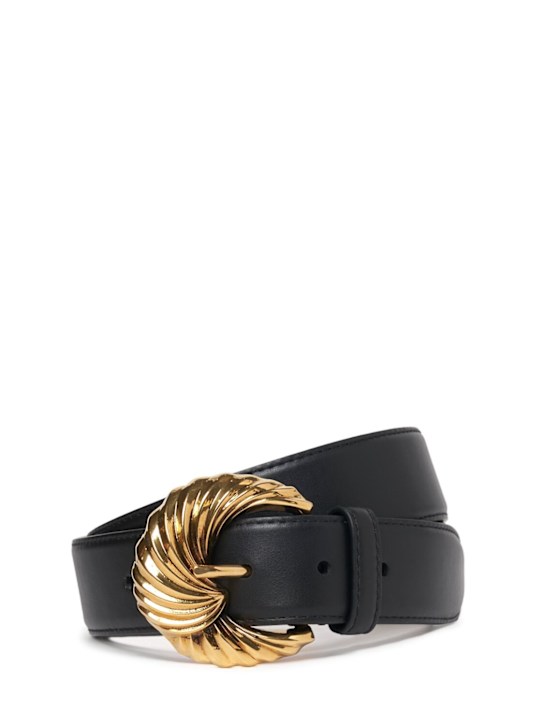 Etro: Paisley buckle leather belt - women_0 | Luisa Via Roma