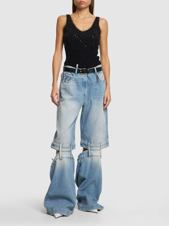 Blumarine: Alpaca blend knit tank top w/crystals - women_1 | Luisa Via Roma