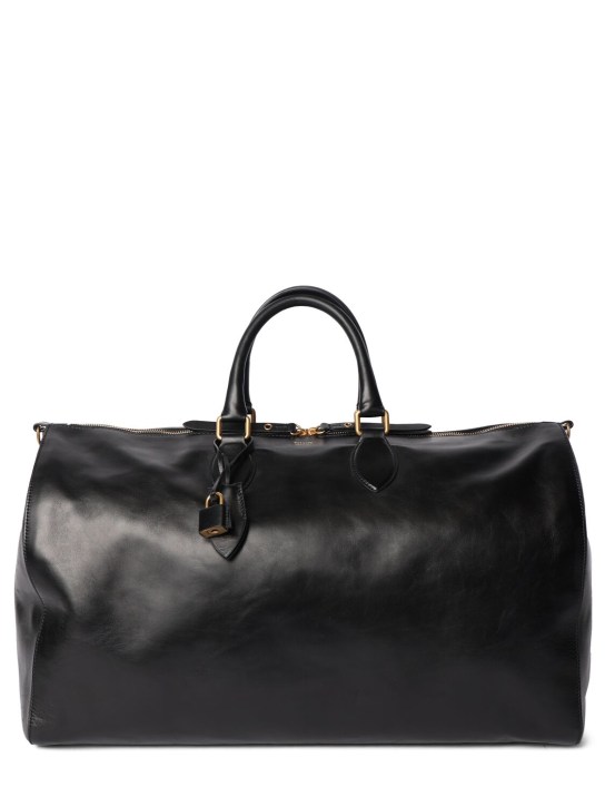 Khaite: Pierre leather weekender bag - Siyah - women_0 | Luisa Via Roma