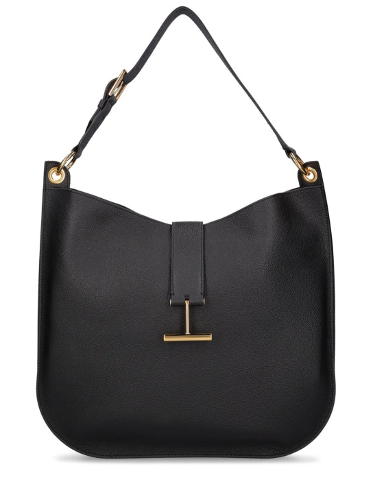 Tom Ford: Large Tara leather crossbody bag - Black - women_0 | Luisa Via Roma