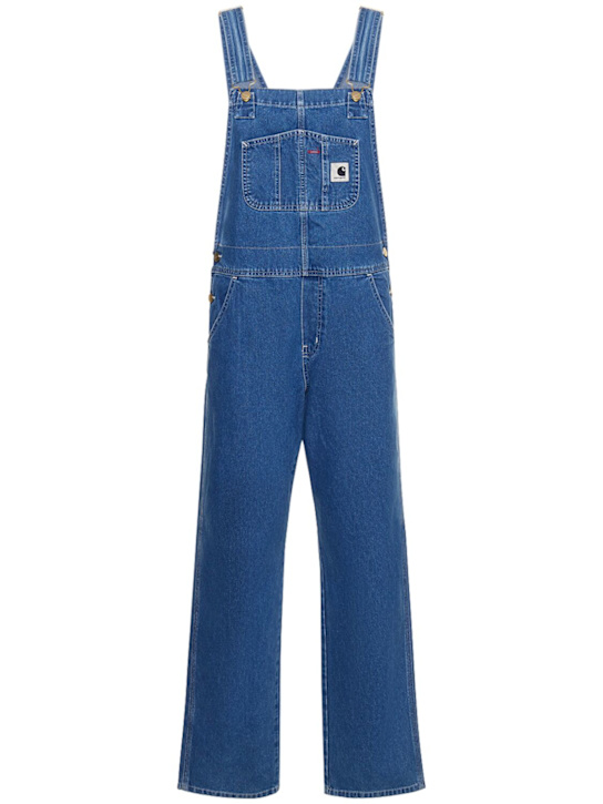 Carhartt WIP: BiB straight overalls - Blue Stone Wash - women_0 | Luisa Via Roma