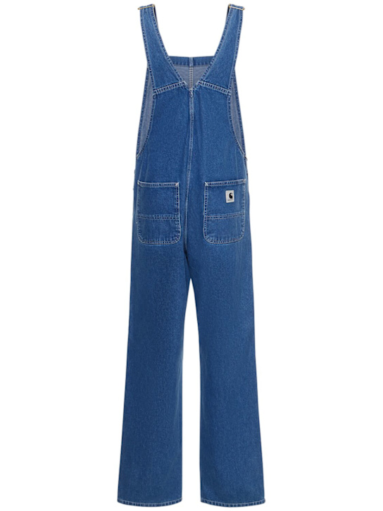 Carhartt WIP: BiB straight overalls - Blue Stone Wash - women_4 | Luisa Via Roma