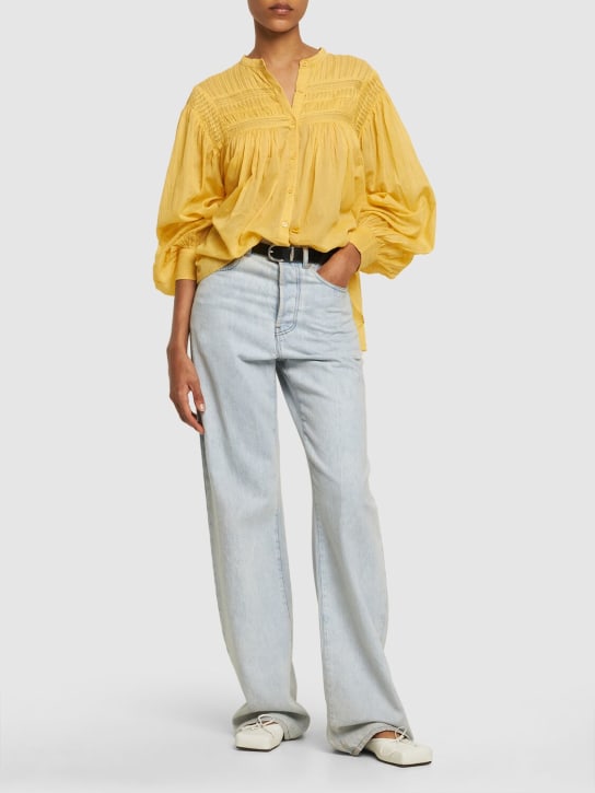 Marant Etoile: Plalia buttoned cotton shirt - Yellow - women_1 | Luisa Via Roma