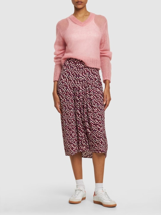 Marant Etoile: Eolia printed viscose long skirt - Fuchsia/Multi - women_1 | Luisa Via Roma