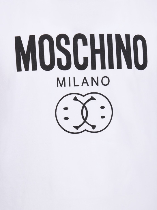Moschino: Logo print cotton jersey tank top - men_3 | Luisa Via Roma