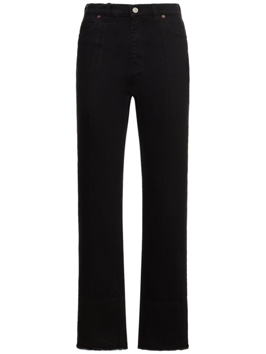 Victoria Beckham: Jeans cropped con cintura alta - Negro - women_0 | Luisa Via Roma