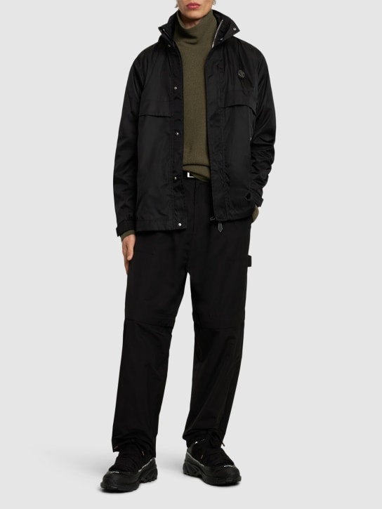 Burberry: Homerton hooded nylon zip jacket - Black - men_1 | Luisa Via Roma