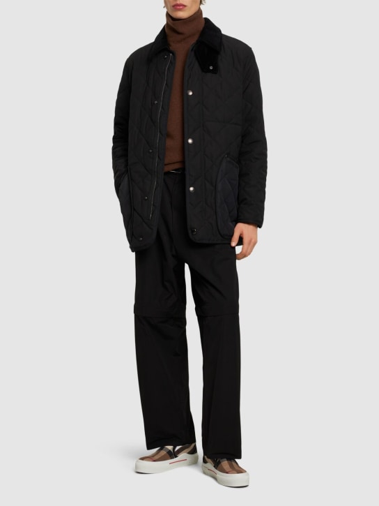 Burberry: Lanford quilted barn jacket - Black - men_1 | Luisa Via Roma