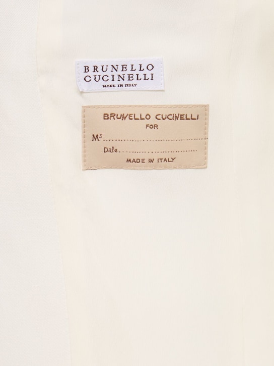 Brunello Cucinelli: 光滑斜纹单排扣夹克 - women_6 | Luisa Via Roma