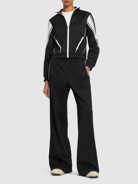 Gucci: Cotton blend zip jacket - Siyah/Beyaz - women_1 | Luisa Via Roma