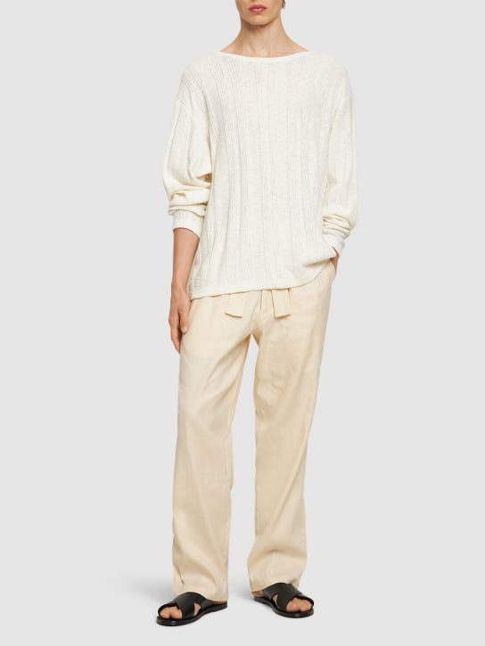 Commas: Textured knit sweater - Off-White - men_1 | Luisa Via Roma