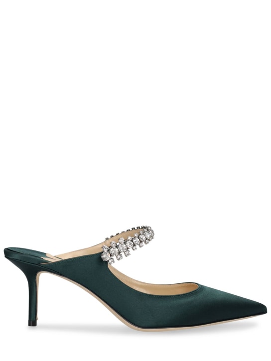 Jimmy Choo: Zapatos de tacón de satén 65mm - Verde Oscuro - women_0 | Luisa Via Roma