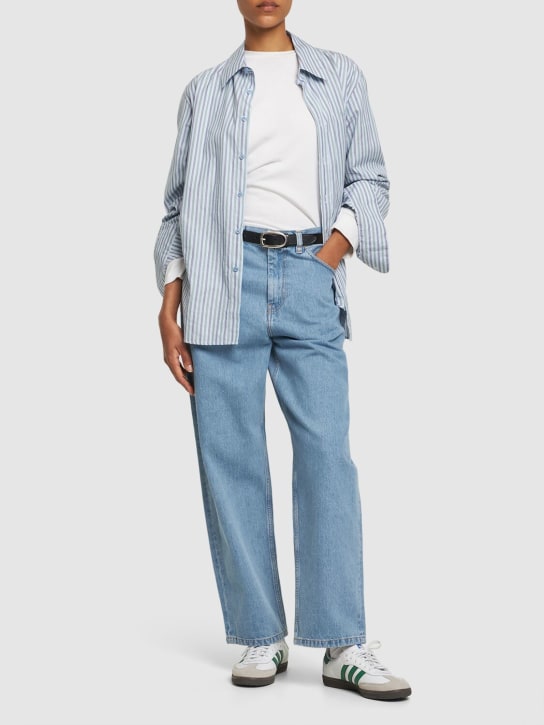 Carhartt WIP: Jeans de denim de algodón - Azul Claro - women_1 | Luisa Via Roma