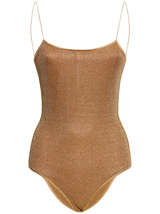 Oséree Swimwear: Lumière one piece swimsuit - Altın Rengi - women_0 | Luisa Via Roma