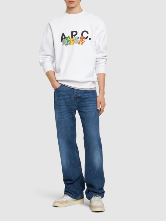A.P.C.: Sweat-shirt en coton A.P.C. x Pokémon - Blanc - men_1 | Luisa Via Roma