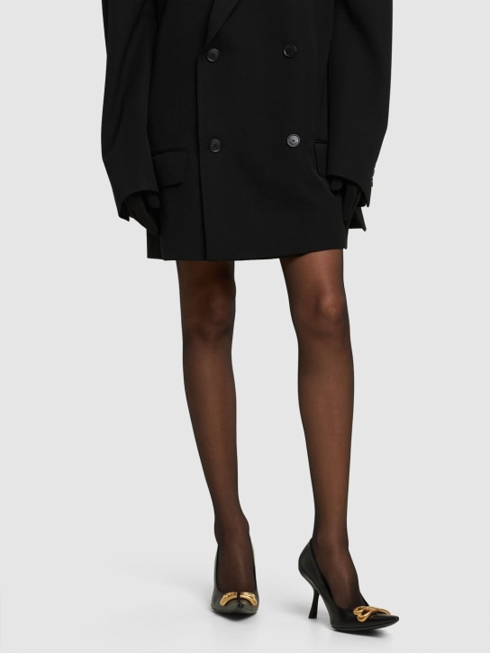 Balenciaga: 90毫米Flex BB皮革高跟鞋 - 黑色 - women_1 | Luisa Via Roma