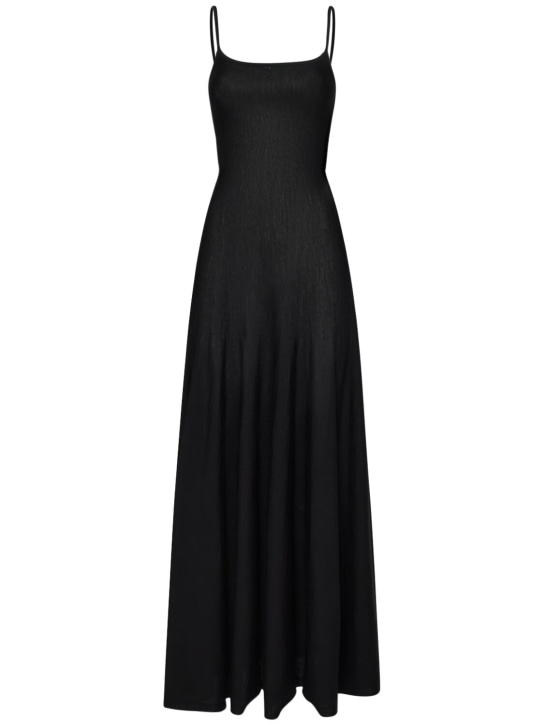 Khaite: Ember stretch wool long dress - Black - women_0 | Luisa Via Roma