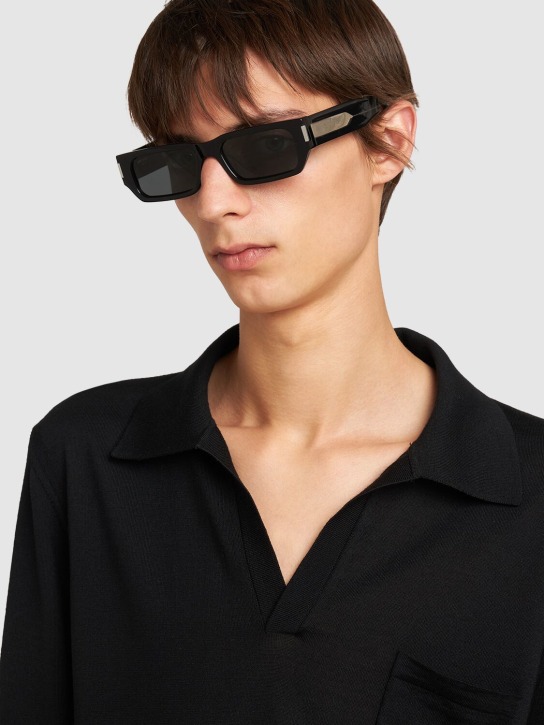 Saint Laurent: SL 660 acetate sunglasses - Black - men_1 | Luisa Via Roma