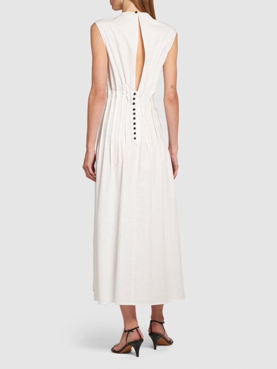 Khaite: Vestido largo de popelina de algodón - Blanco - women_1 | Luisa Via Roma