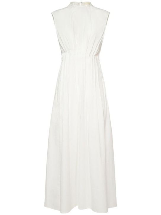 Khaite: Wes cotton poplin long dress - Beyaz - women_0 | Luisa Via Roma