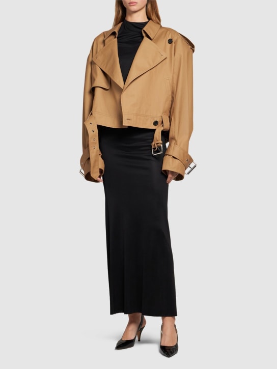 Khaite: Hammond leather jacket - Khaki - women_1 | Luisa Via Roma