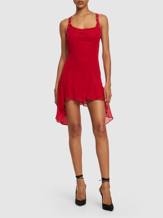 The Attico: Georgette ruched mini dress - Red - women_1 | Luisa Via Roma