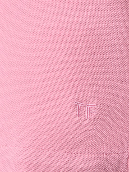 Tom Ford: Tennis cotton piquet polo - Pink - men_1 | Luisa Via Roma