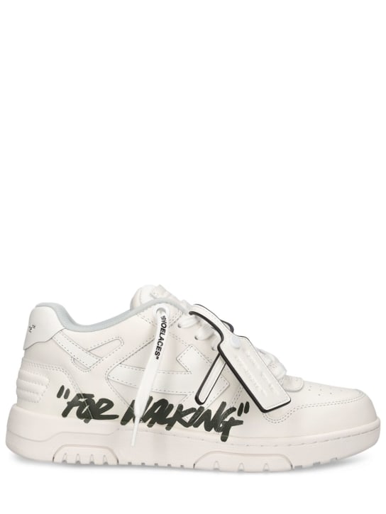 Off-White: Baskets Out Of Office ''For Walking'' - Blanc/Noir - women_0 | Luisa Via Roma